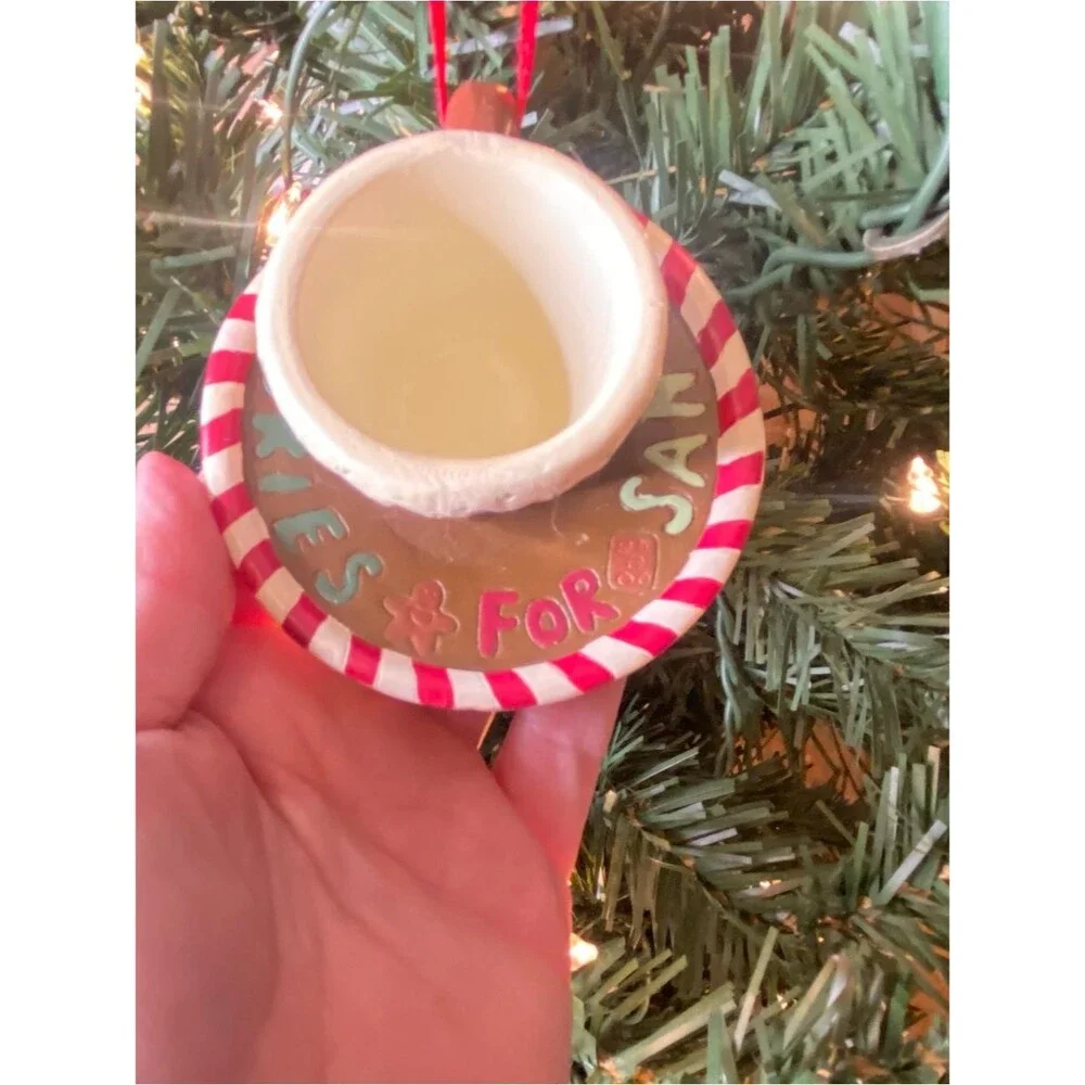 Holiday Gingerbread Teacup Ornament Rustic Holiday Decor Festive Christmas